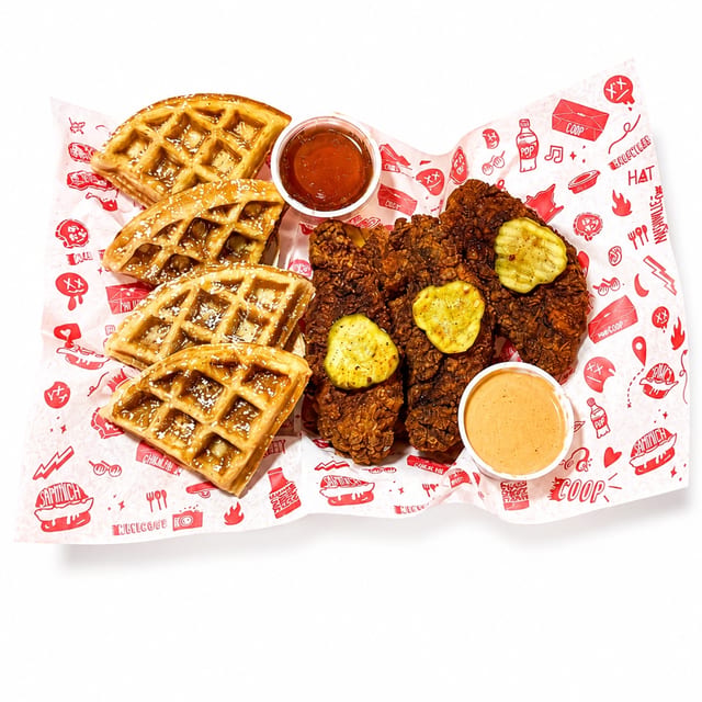4. HOT CHICKEN & WAFFLES.